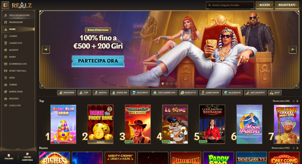 Lobby di Realz Casino