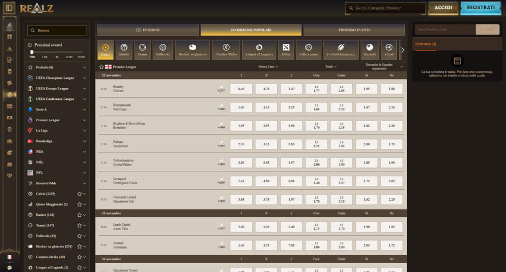 Sport di Realz Casino