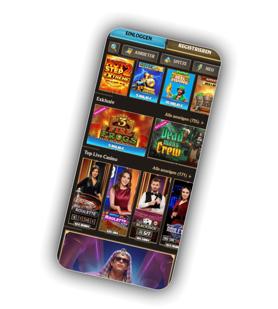 Realz Casino -Benutzeroberfläche