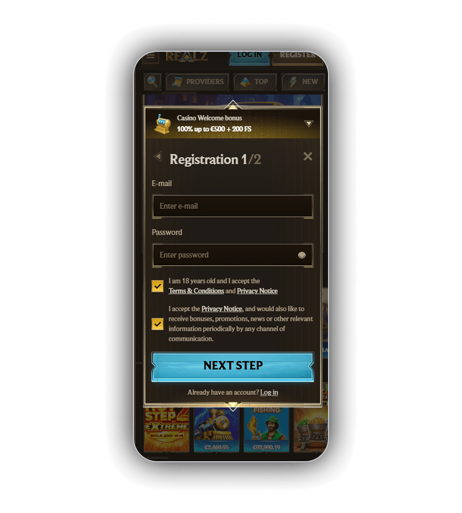 Realz Casino Registration