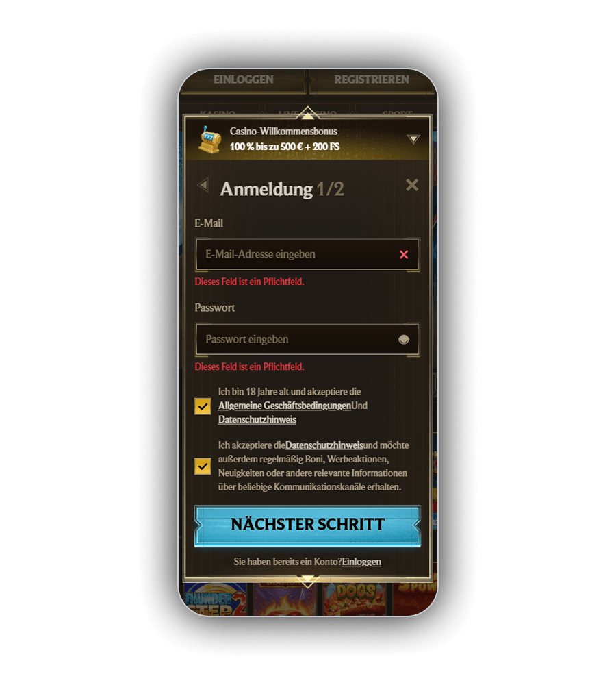 Realz Casino Registrierung